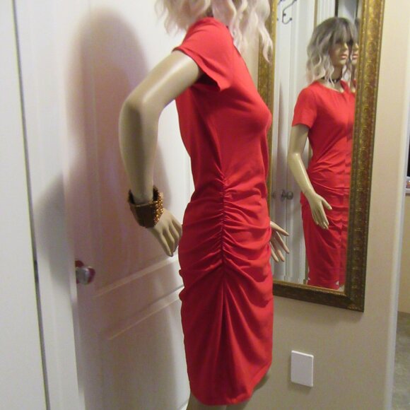 Red Short Sleeve Tshirt Dress - Picture 6 of 11